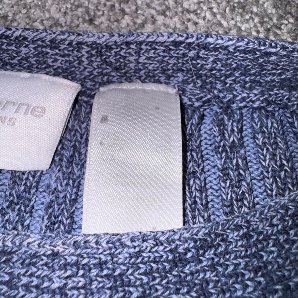 Liz Claiborne Lizwear Jeans Blue Ribbed Knit Sweater Boatneck - Size Small - Picture 3 of 11